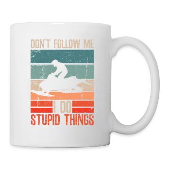 J’ai quitté ma motoneige - Mug blanc - blanc - Droite