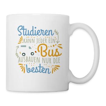 Camping Studieren kann jeder Busausbau Camper - Tasse - Weiß - Rechts