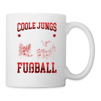 Coole Jungs spielen Fußball Fußballer Kicken - Tasse - Weiß - Rechts