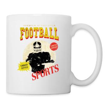 American Football Spieler Vintage Retro USA Sport - Tasse - Weiß - Rechts