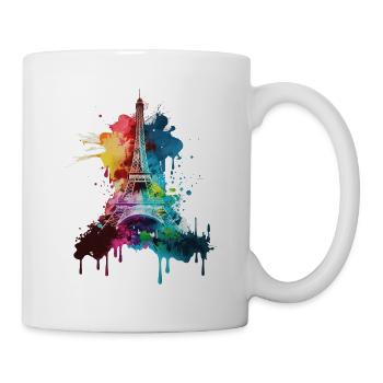 Paris France City Skyline Tour Eiffel Art - Mug blanc - blanc - Droite