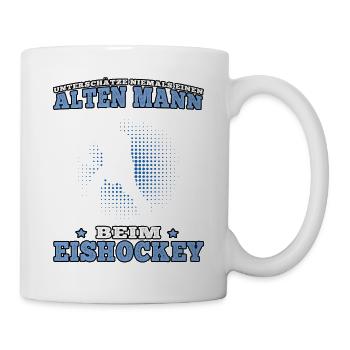 Alter Mann beim Eishockey Hockey junge - Tasse - Weiß - Rechts