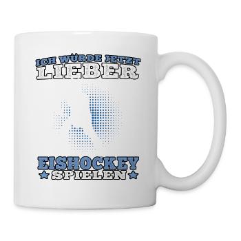 Lieber Eishockey spielen Hockey junge ockeyspieler - Tasse - Weiß - Rechts