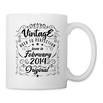Vintage Born in February 2014 Anniversary February - Mug - white - Right