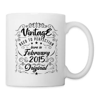Vintage Né(e) en Février 2015 anniversaire février - Mug blanc - blanc - Droite