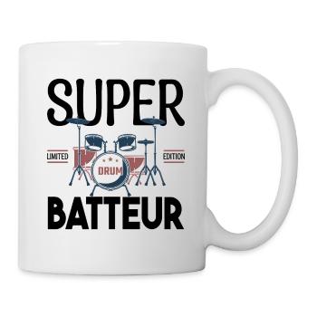 Super Batteur. Cadeau batteur. bassiste. Musicien. - Mug blanc - blanc - Droite