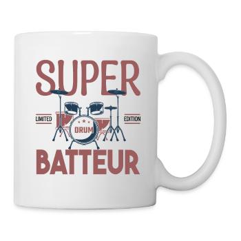 Super Batteur. Cadeau batteur. bassiste. Musicien. - Mug blanc - blanc - Droite