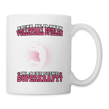 Ich kann Volleyball spielen Volleyballerin - Tasse - Weiß - Rechts