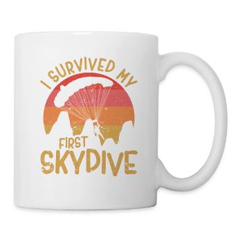 Lustiges Fallschirmspringen Ich habe meinen ersten - Tasse - Weiß - Rechts
