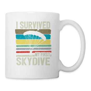 J’ai survécu à mon premier saut en parachute - Mug blanc - blanc - Droite
