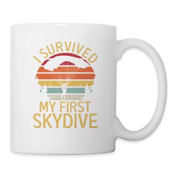 J’ai survécu à mon premier saut en parachute - Mug blanc - blanc - Droite
