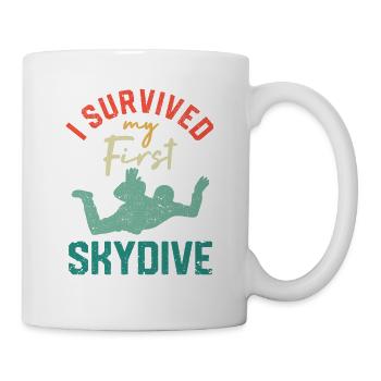 J’ai survécu à mon premier saut en parachute - Mug blanc - blanc - Droite