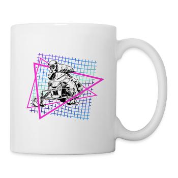Retrowave Schneemobil - Tasse - Weiß - Rechts