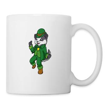 Dachs Leprechaun - St Patricks Dachs - Tasse - Weiß - Rechts