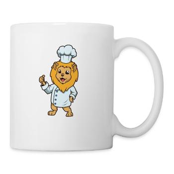 Dessin animé Lion Cook - Mug blanc - blanc - Droite