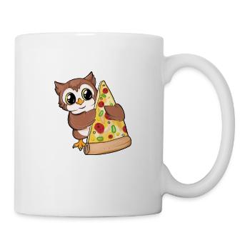 Pizza lovers - owl loves pizza - Mug - white - Right
