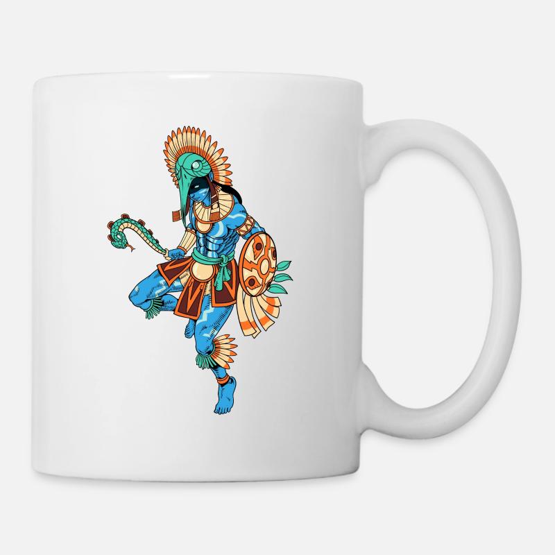 Aztekischer Gott des Krieges - Huitzilopochtli - Tasse - Weiß