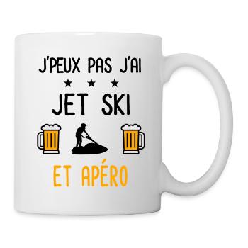 J'peux pas j'ai jet ski apéro - Mug blanc - blanc - Droite