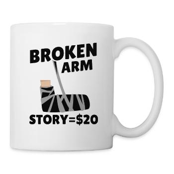 Fracture de l’histoire du bras Coude osseux - Mug blanc - blanc - Droite