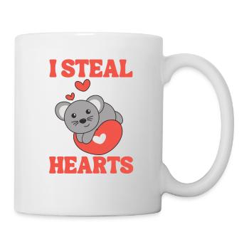 Maus zum Valentinstag ich stehle Herzen - Tasse - Weiß - Rechts