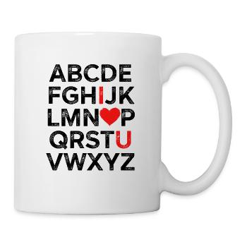 Ich liebe dich Alphabet - Tasse - Weiß - Rechts