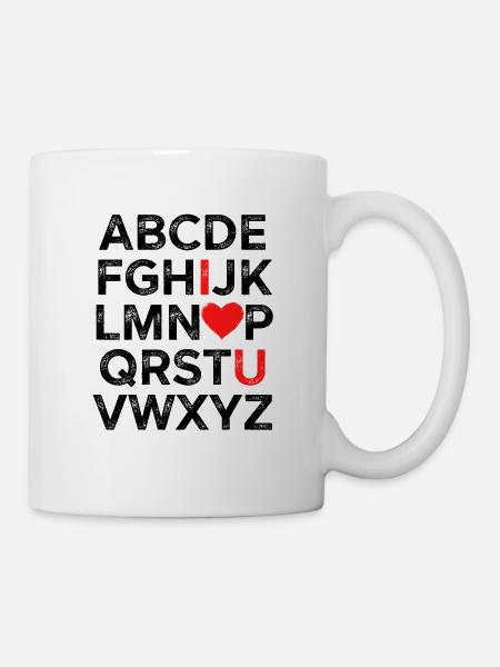 Ich liebe dich Alphabet - Tasse - Weiß