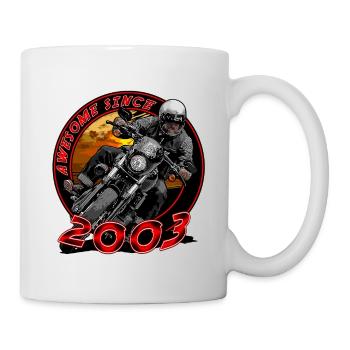Génial depuis 2003, anniversaire du motard - Mug blanc - blanc - Droite