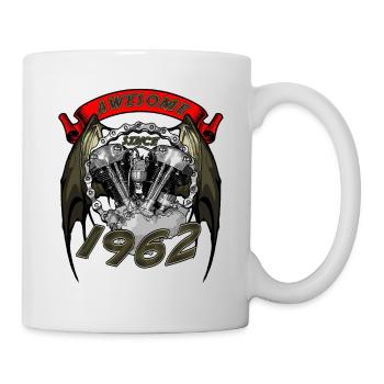 Awesome since 1962, biker's birthday - Mug - white - Right