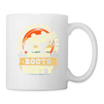Retro Bulldogging Quote, Rodeo Cowboy Steer - Tasse - Weiß - Rechts