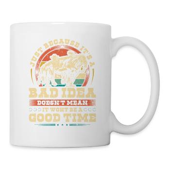 Rodeo Cowboy Bulldogging Quote, Retro Steer - Tasse - Weiß - Rechts