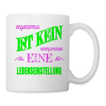 fleischloses essen spaß gesundes essen vegan - Tasse - Weiß - Rechts
