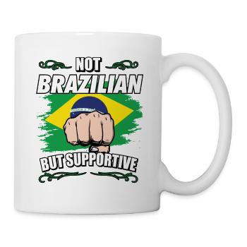 Not Brazilian But Supportive Travel Tourist - Tasse - Weiß - Rechts