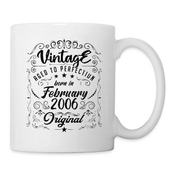 Vintage Born in February 2006 Anniversary February - Mug - white - Right