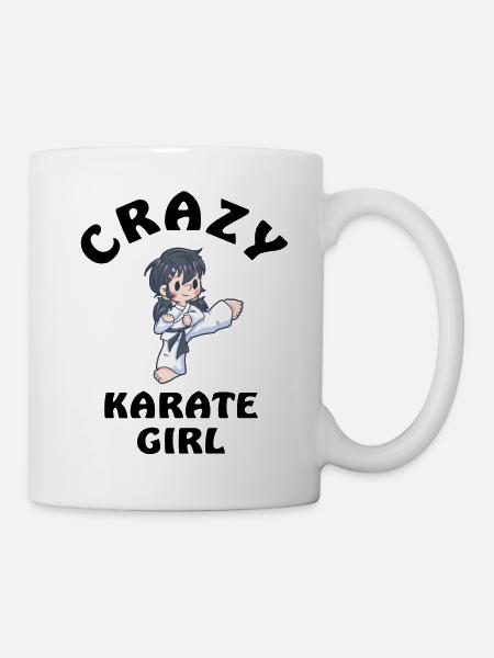 Crazy Karate Girl - Tasse - Weiß