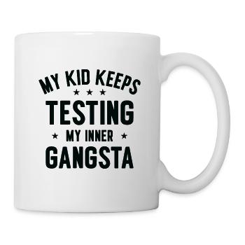 Parenting Kinder Testen Familie Inner Gangster - Tasse - Weiß - Rechts