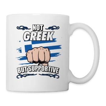 Not Greek But Supportive Travel Tourist Greek - Tasse - Weiß - Rechts