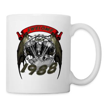 Génial depuis 1988, anniversaire du motard - Mug blanc - blanc - Droite
