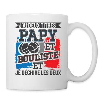 Papy Et Bouliste Humour Homme Boccia - Mug blanc - blanc - Droite