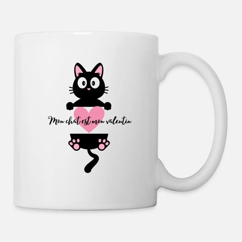 Mon chat est mon valentin - Mug blanc - blanc