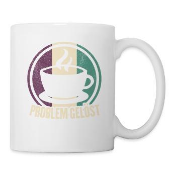 Kaffee Problem gelöst Koffein Sunset Vintage - Tasse - Weiß - Rechts