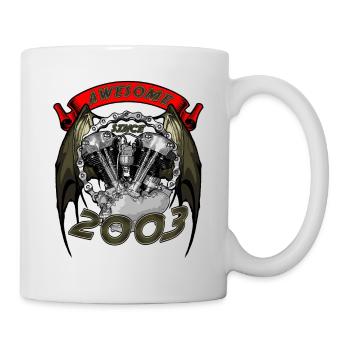 Génial depuis 2003, anniversaire du motard - Mug blanc - blanc - Droite