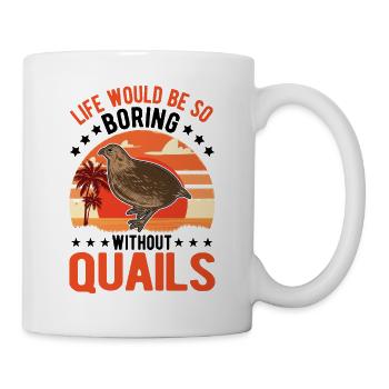 Warning quail quail breeding quail breeder - Mug - white - Right