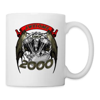 Awesome since 2000, Biker Geburtstag - Tasse - Weiß - Rechts
