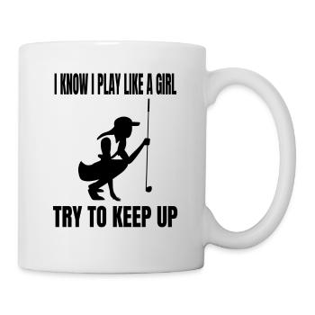Golf Golfer Girls Golf Club Golf Ball - Mug - white - Right