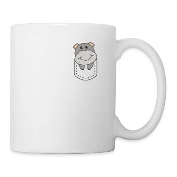 Hippo in pocket cute hippos in breast pocket - Mug - white - Right
