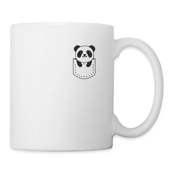 Panda in pocket cute pandas in breast pocket - Mug - white - Right
