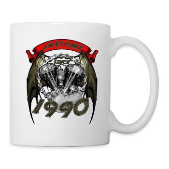Awesome since 1990, biker's birthday - Mug - white - Right