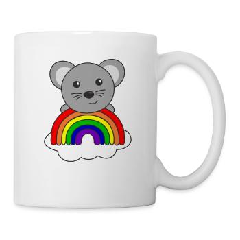 Mouse colorful rainbow for kids cute mouse - Mug - white - Right