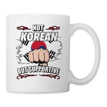 Not Korean But Supportive Travel Tourist Korean - Mug - white - Right