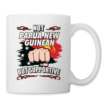 Not Papua New Guinean But Supportive Travel Papua - Tasse - Weiß - Rechts